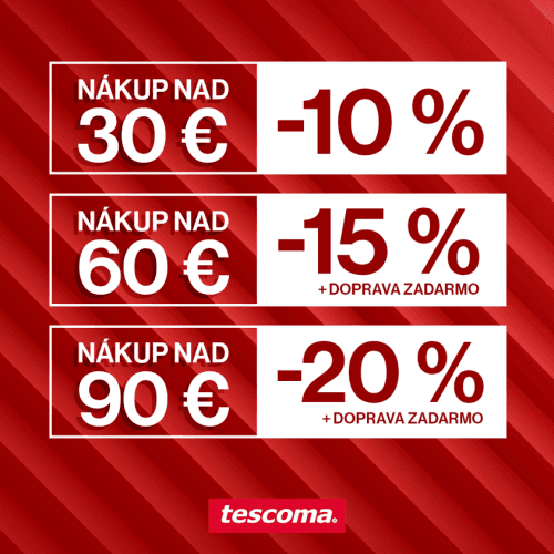 Až 20% zľava s dopravou zdarma na Tescoma.sk